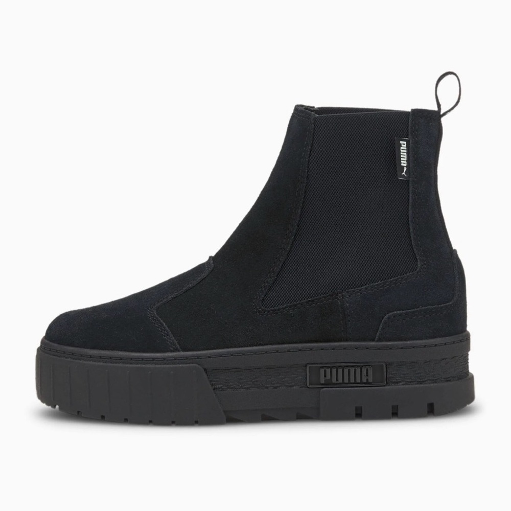 PUMA FENTY Chelsea Platform Boots Black Suede Size 7.5
